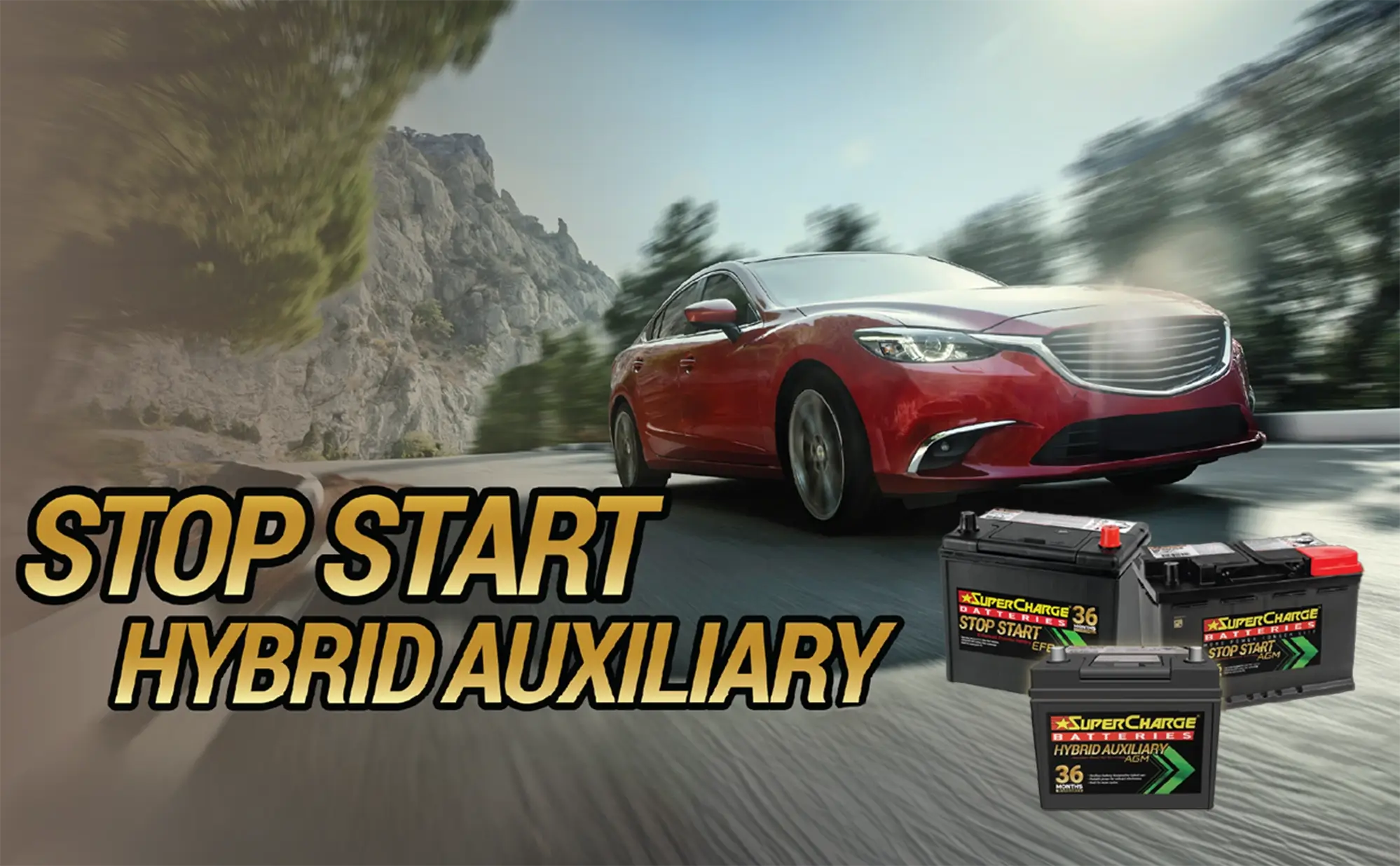 supercharge start stop hybrid auxiliary car battery range